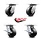 Service Caster 5 Inch Glass Filled Nylon Swivel Caster Set with Roller Bearings 2 Brakes SCC SCC-35S520-GFNR-2-SLB-2 - alternate 4